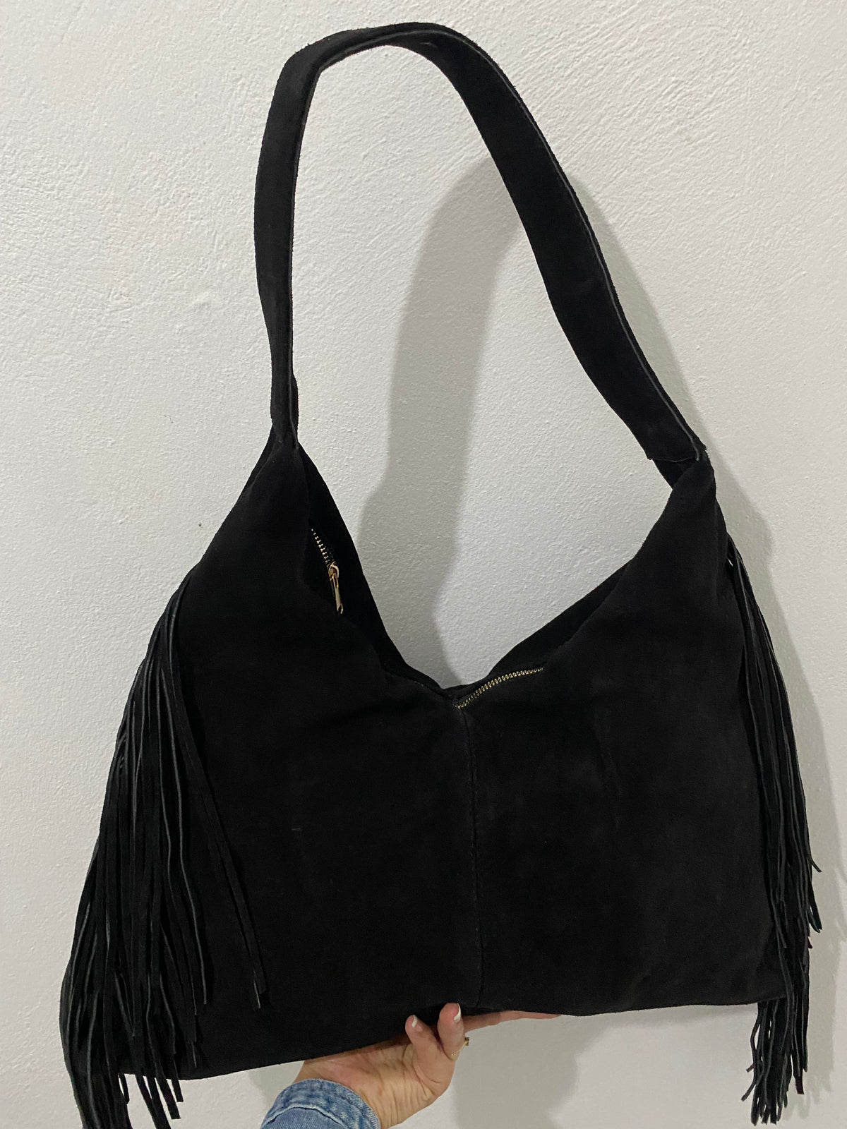 Bolsa Bohemia negra interior con cremallera