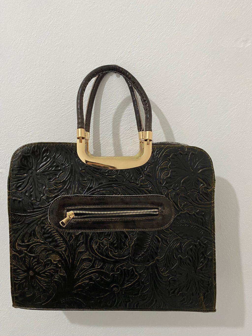 Bolsa artesanal de piel vista interior